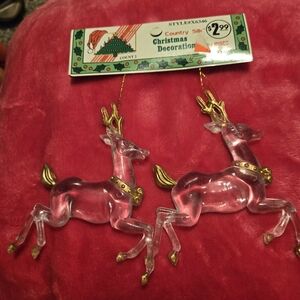 Gold and Clear Reindeer Ornaments